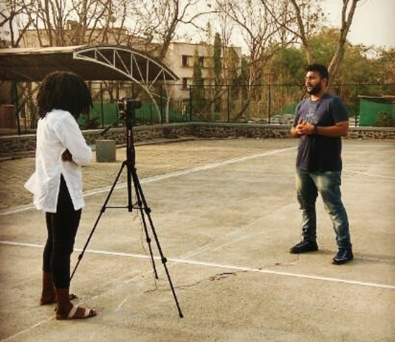 Social Imli filming an on-camera interview