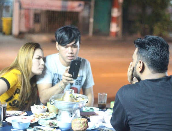 Social Imli team at a client dinner abroad