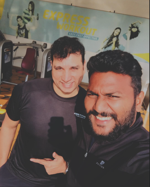 Mahesh Mulik with the ABS Fitness team
